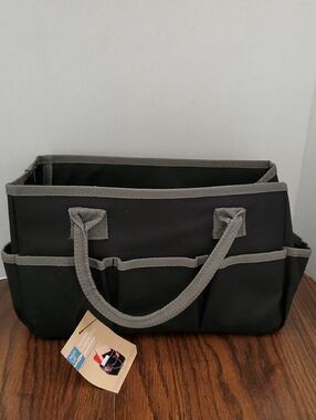 Black and Gray Organizer Tote Bag for Arts and Crafts